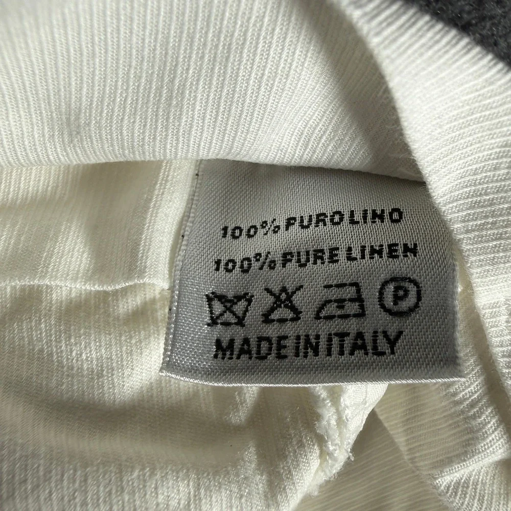 Battistoni Mens White 100% Pure Linen Pleated Trousers Made in Italy Size 32